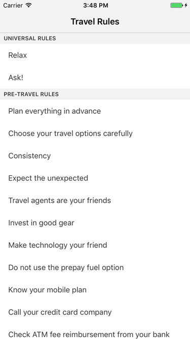 Travel Rules screenshot